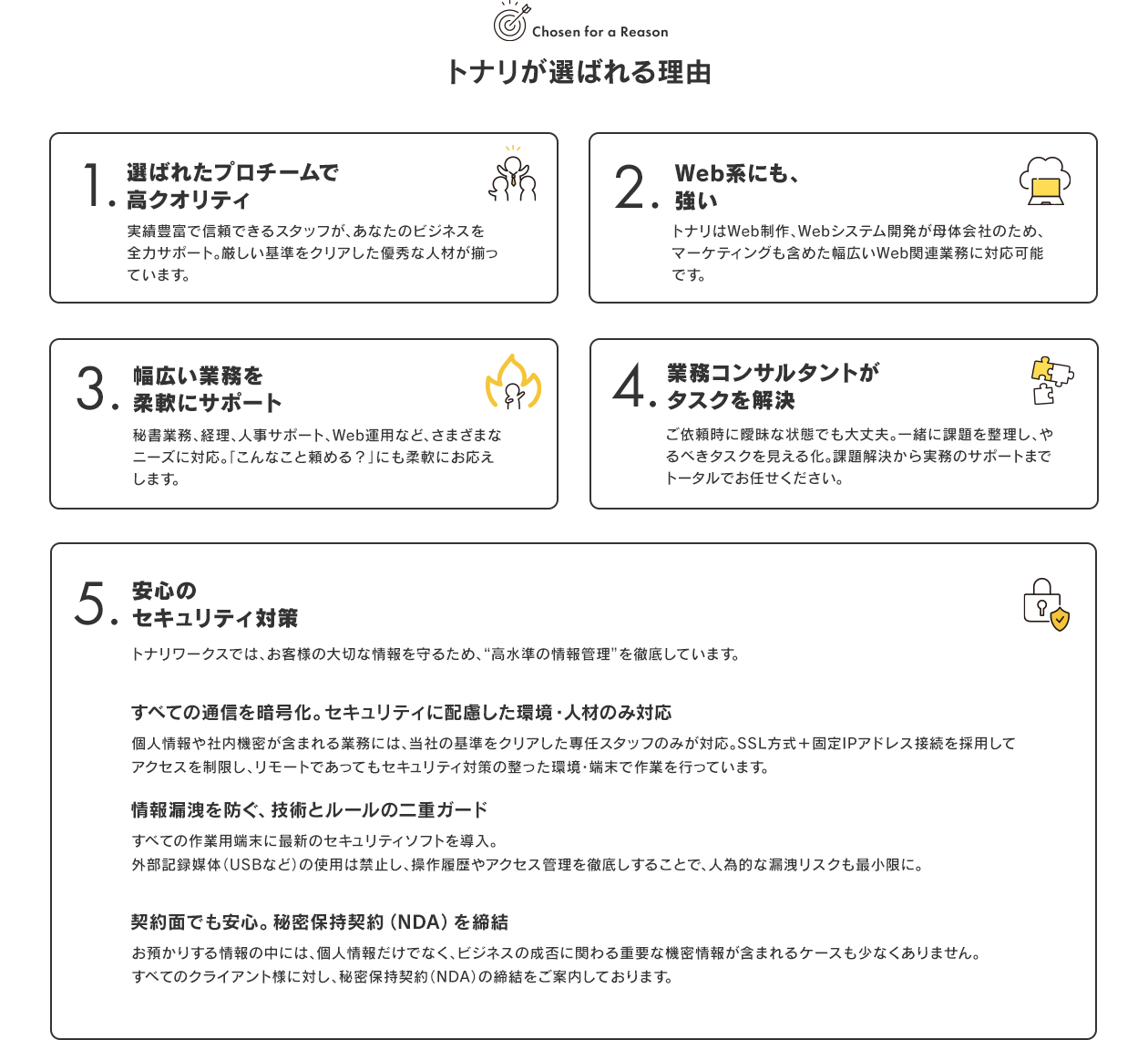 選ばれる理由